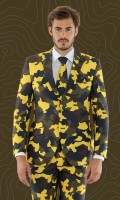 Neon yellow camouflage party suit for men