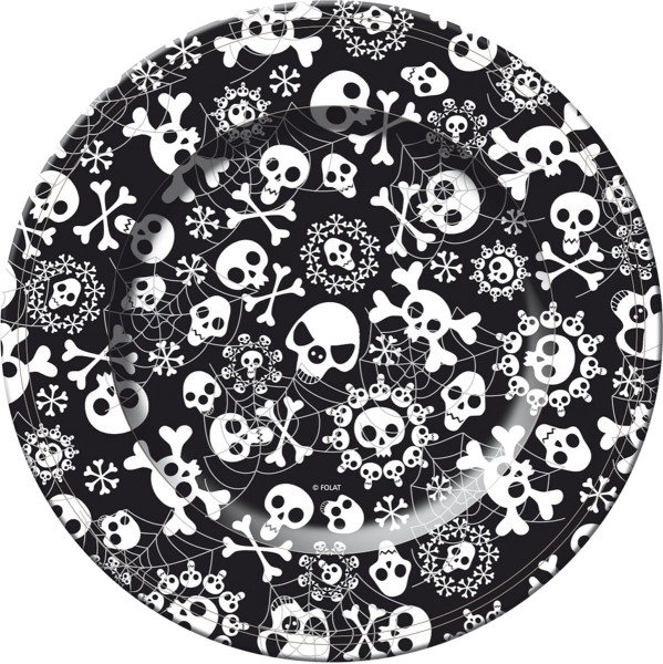 8 skull twister paper plates 23cm