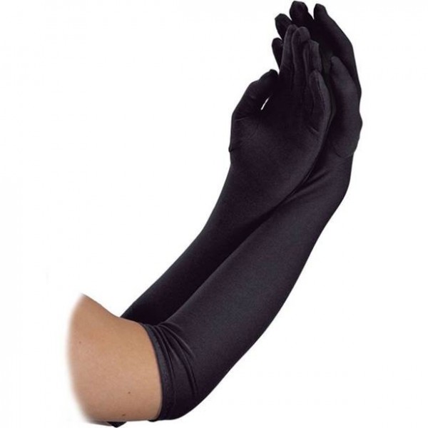 Długie rękawiczki damskie czarne