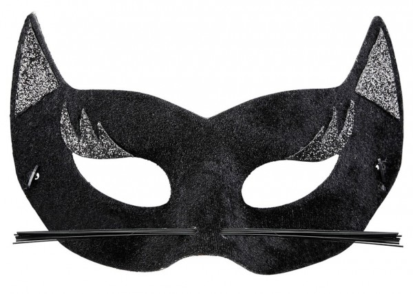 Glittering cats eye mask with whiskers