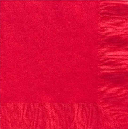 50 serviettes rouges Bâle 33cm