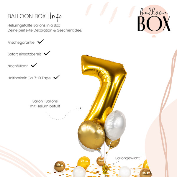 Ballongruß in der Box 5er Set Golden 7 3