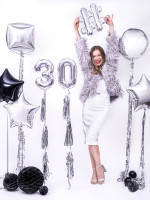 Preview: Number 0 foil balloon silver 35cm