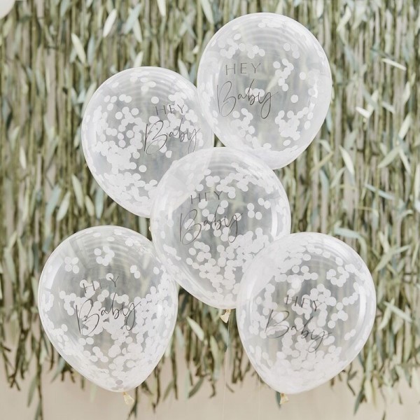 5 botanical baby shower balloons 30cm