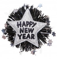 Preview: Silver Happy New Year lapel pin