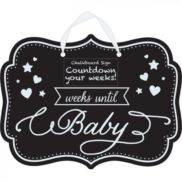 Baby Shower Kreidetafel-Schild Countdown 22 x 28cm