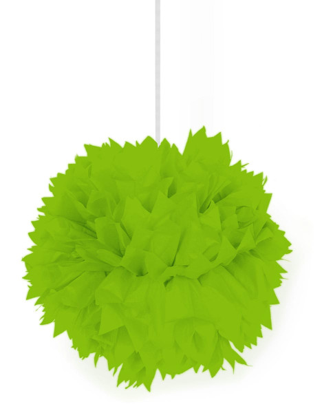 Boule déco vert fluo pompon 30cm