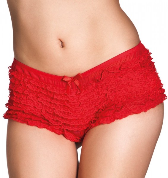 Red lace panty with bows