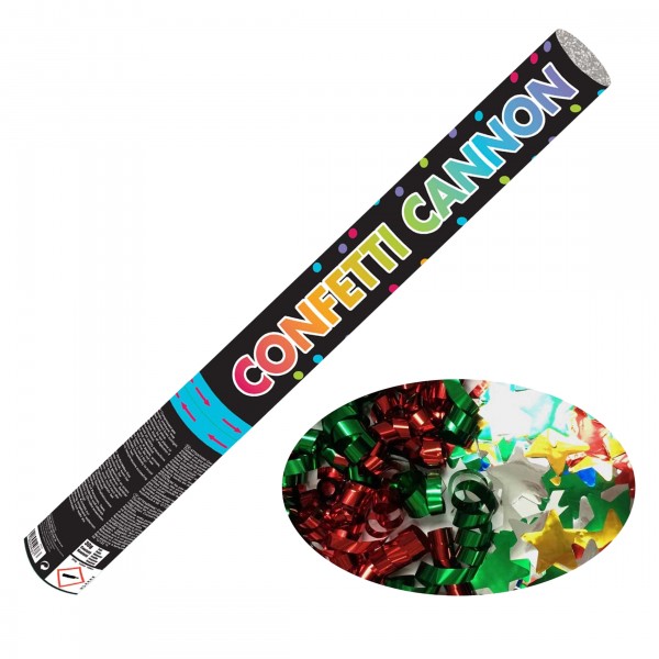 Confetti kanon met gekleurd folie 58cm