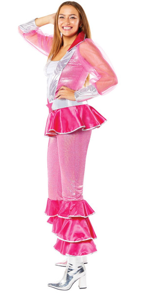 70er Jahre Disco Queen Kostüm pink