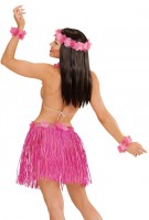Vorschau: Rosa Hawaii Hula Mädchen Kostüm Set für Damen