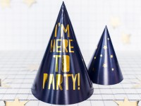 Preview: 6 Party Time Hats Blue & White 15.5cm
