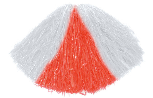 Cheerleader Pompons In Rot-Weiß 2
