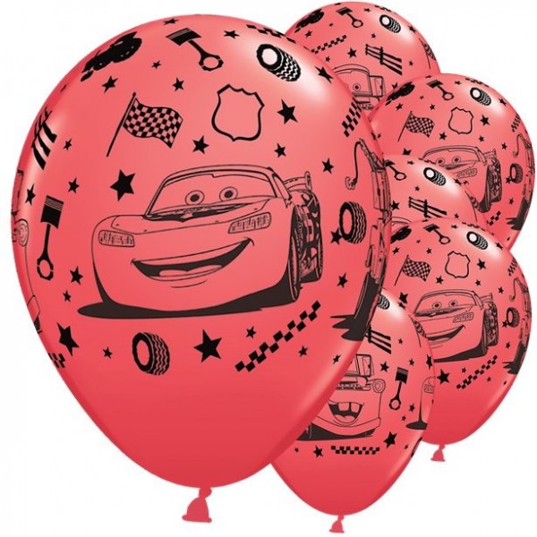 6 ballons en latex Cars World 30cm