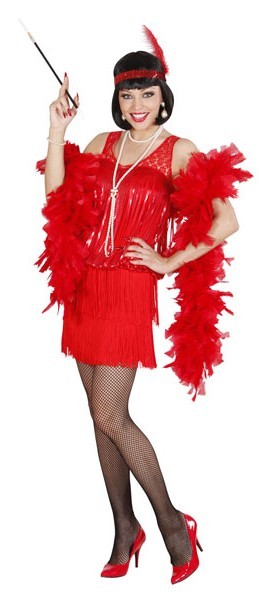 Disfraz de dama rojo de los años 20