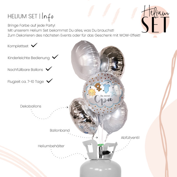 Du wirst Opa Ballon Bouquet-Set mit Heliumbehälter 3