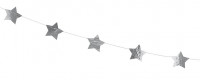 Silver metallic stjärngirlang 3,6m