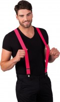 Neon pink 80s suspenders