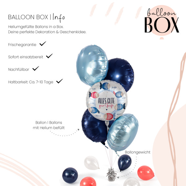 Heliumballon in der Box Taufe Fische 3