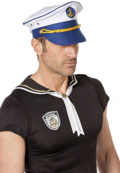 Sombrero de capitán azul marino para hombre