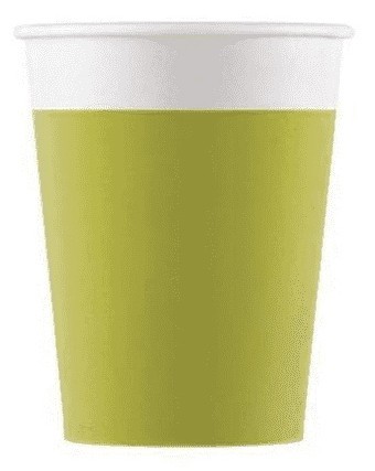 8 eco paper cups Paganini green 200ml
