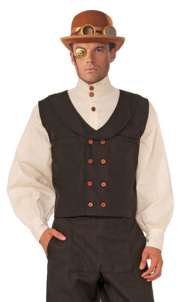 Zwart steampunk vest