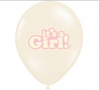 Vorschau: 50 Ballons It´s a Girl Vanille Rosa 30cm
