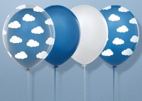 50 Little Plane Luftballons transparent 30cm