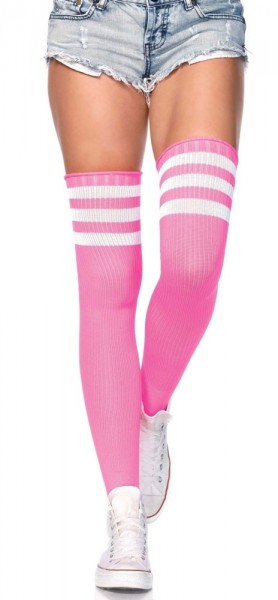 Sport overknees in pink and white