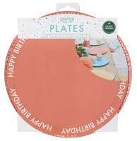 Preview: 8 eco birthday paper plates 25cm colored