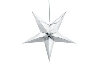 Do it yourself decoration star made of metallic-silver cardboard 45cm