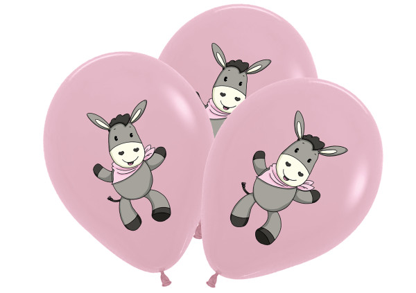 4 ballonger Sweet Donkey rosa 30cm