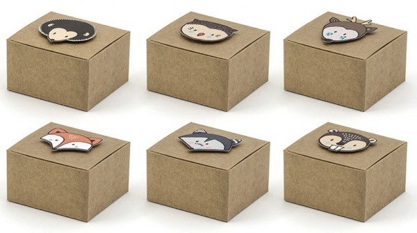 6 cajas de regalo Woodland de 6 x 5,5 cm