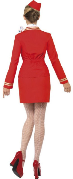 Rood kort stewardess dameskostuum 3