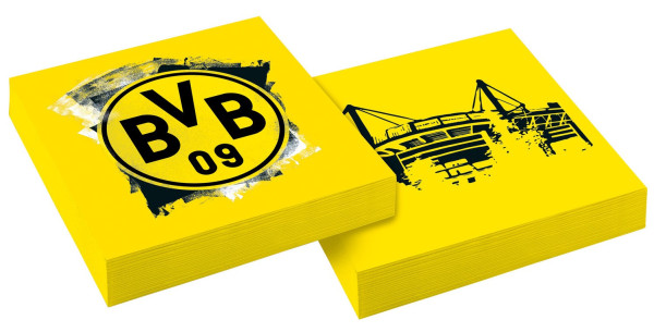 20 serviettes BVB Dortmund 33cm