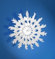 Oversigt: Papir rosette i snefnugdesign 37cm