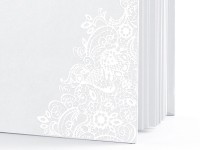 Preview: White guest book Boho Style 21 x 19.7cm