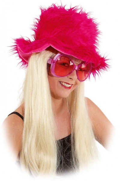 Cappello in peluche rosa per feste Peggy