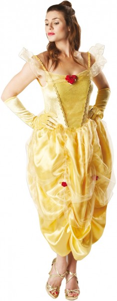Vestido de cuento de hadas dorado de la princesa Bella
