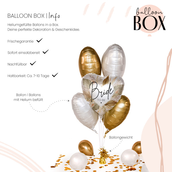 Heliumballon in a Box Bohemian Bride To Be 3