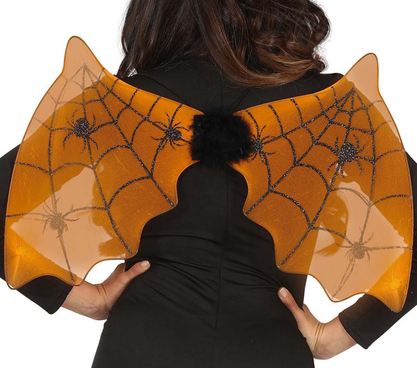 Fledermaus Spinnennetz Flügel orange