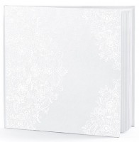Preview: White guest book Boho Style 21 x 19.7cm