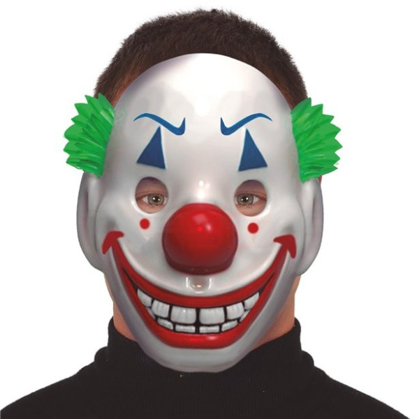 Grinning clown mask made of plastic