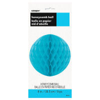 Decorative Fluffy honeycomb ball turquoise blue 20cm