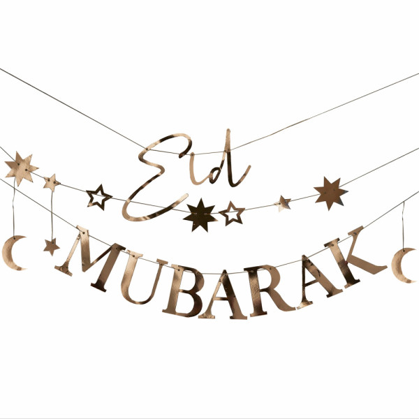 Eid Mubarak Gouden Maan en Sterren Slinger 1.5m