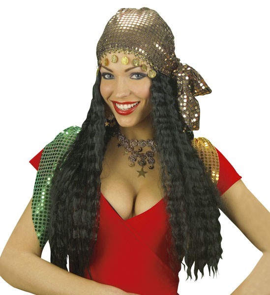Fortune teller wig with headscarf