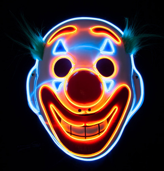 Happy Face LED-clownmasker