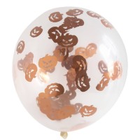 4 Kürbis Konfetti Latexballons 30cm