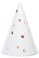 6 party hats rose gold dots