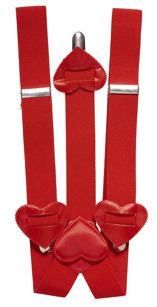 Red suspenders in heart shape